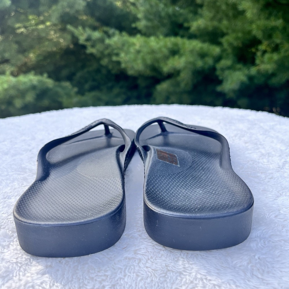 Archies Flip Flops Women Size 7 Black Comfort Shoes Arch Support Sandals NEW - Picture 4 of 9